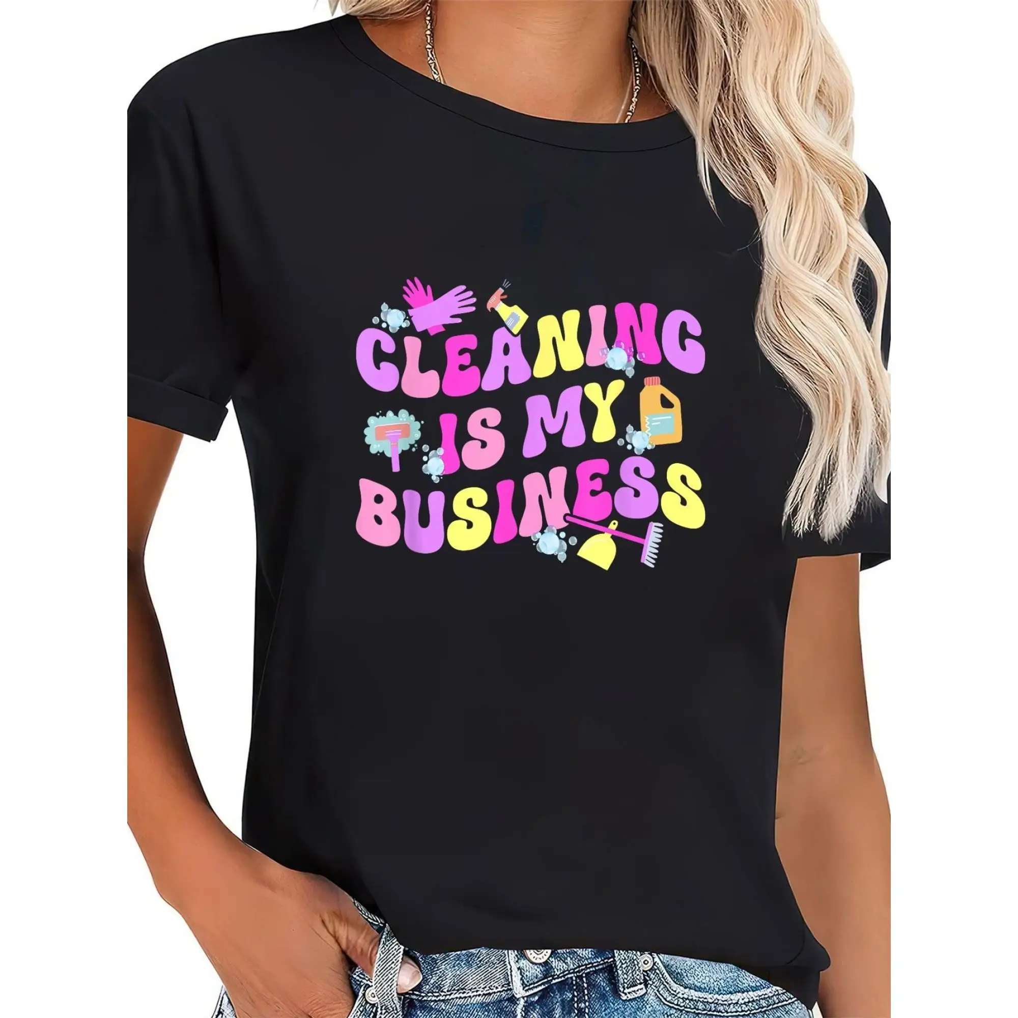 Cleaning Is My Business T-shirt for Women Men Funny Slogan Tee Cleaning Graphic Top Casual Wear
Cleaning Is My Business T-shirt for Women Men Funny Slogan Tee Cleaning Graphic Top Casual Wear