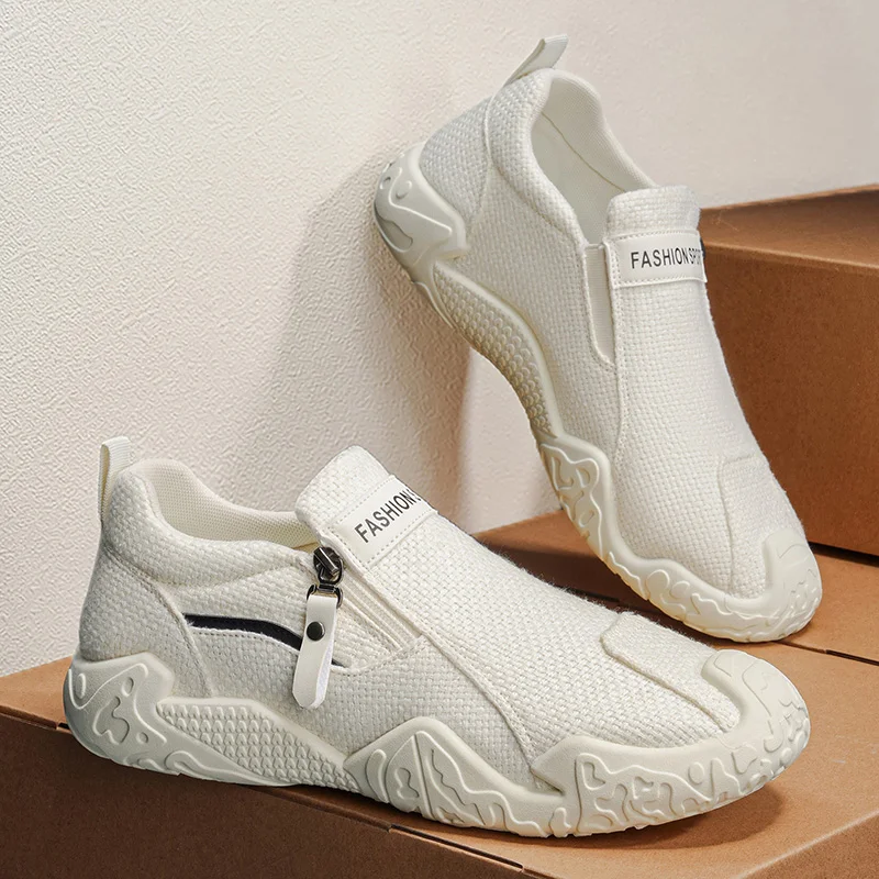 Men's linen zipper Versatile slip on casual shoes summer new breathable lightweight soft-sole flat outdoor walking board shoes
Men's linen zipper Versatile slip on casual shoes summer new breathable lightweight soft-sole flat outdoor walking board shoes
