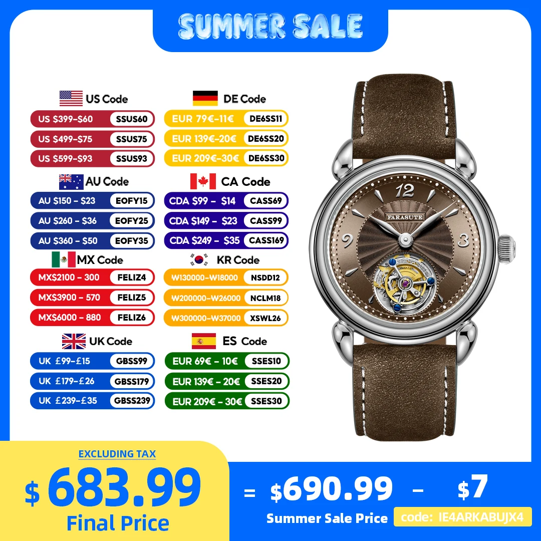 FARASUTE Tourbillon Sports Watch Men Luxury Watch Peacock Tourbillon Movement Sapphire Stainless Steel Waterproof Watch Relogio
FARASUTE Tourbillon Sports Watch Men Luxury Watch Peacock Tourbillon Movement Sapphire Stainless Steel Waterproof Watch Relogio