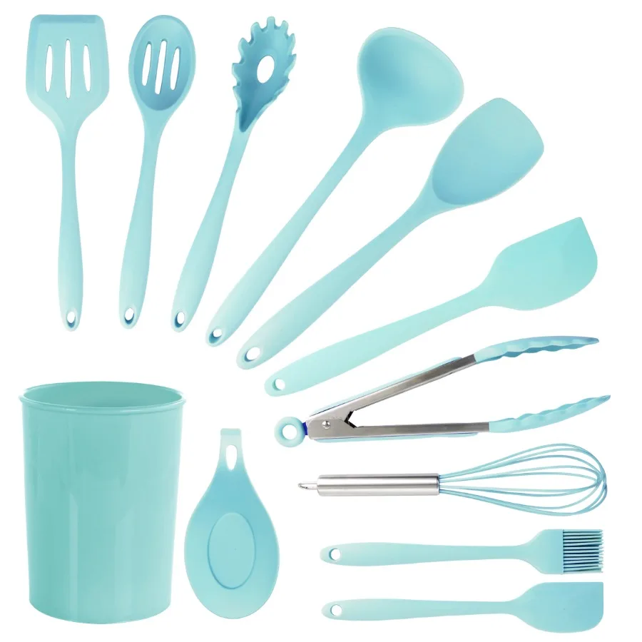 Light Teal 12 Piece Silicone Cooking Utensils
Light Teal 12 Piece Silicone Cooking Utensils