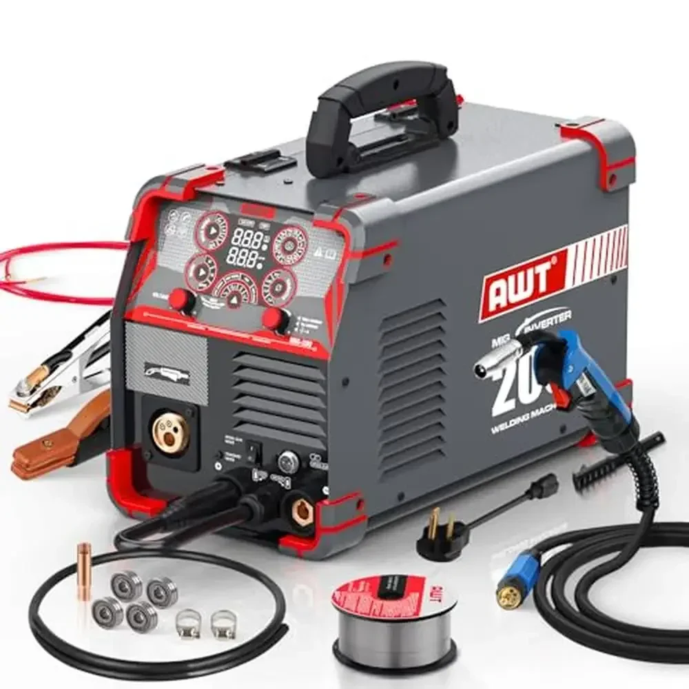 200Amp 8 in 1 Gas MIG/Gasless Flux Core MIG/Stick/Lift TIG/Spot Welding Aluminum Welder Dual Voltage 110/220V Adjustable LED
200Amp 8 in 1 Gas MIG/Gasless Flux Core MIG/Stick/Lift TIG/Spot Welding Aluminum Welder Dual Voltage 110/220V Adjustable LED