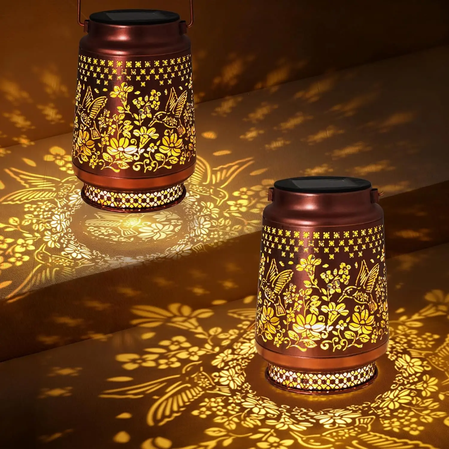 2 Pack Solar Lanterns with Hummingbird Design, Waterproof Outdoor Garden Decor for Backyard Patio Pathway
2 Pack Solar Lanterns with Hummingbird Design, Waterproof Outdoor Garden Decor for Backyard Patio Pathway