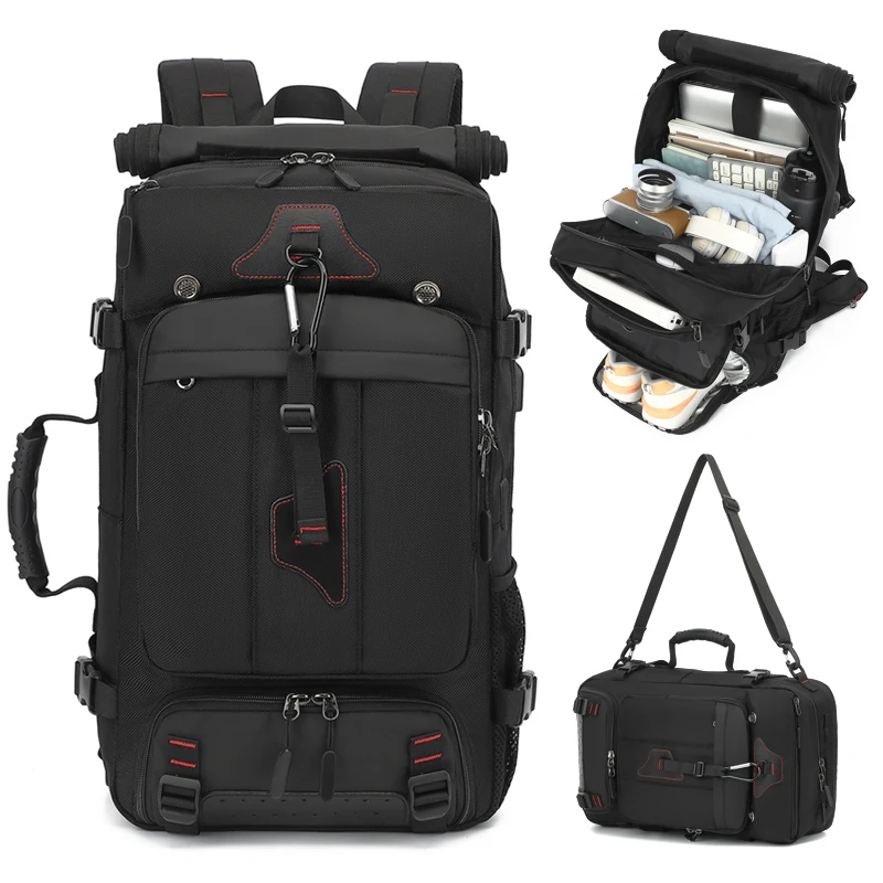 Hiking backpack, waterproof soft shell backpack, with practical pockets, adjustable shoulder straps, zipper closure, rope decora
Hiking backpack, waterproof soft shell backpack, with practical pockets, adjustable shoulder straps, zipper closure, rope decora