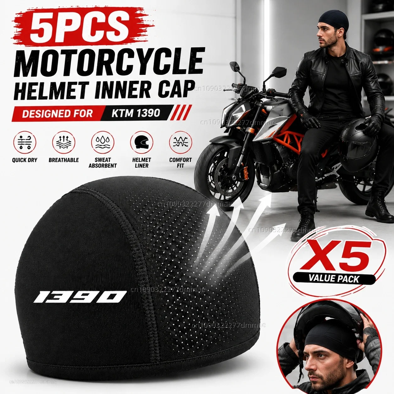 5pcs Motorcycle Helmet Inner Cap Hat Quick Dry Breathable Hat Racing Cap X5 For KTM 1390 Super Adventure 1390 Super Duke R 2023+
5pcs Motorcycle Helmet Inner Cap Hat Quick Dry Breathable Hat Racing Cap X5 For KTM 1390 Super Adventure 1390 Super Duke R 2023+
