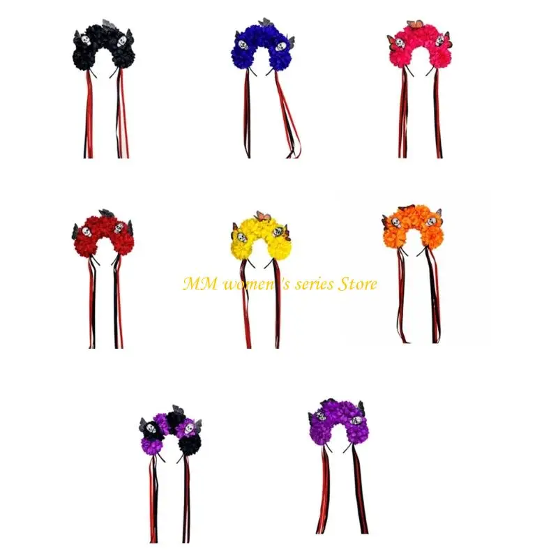 Q39C Comfortable Skull Floral Headpiece Cosplays Hairband Fashion Headbands for Halloween Costume Accessories
Q39C Comfortable Skull Floral Headpiece Cosplays Hairband Fashion Headbands for Halloween Costume Accessories