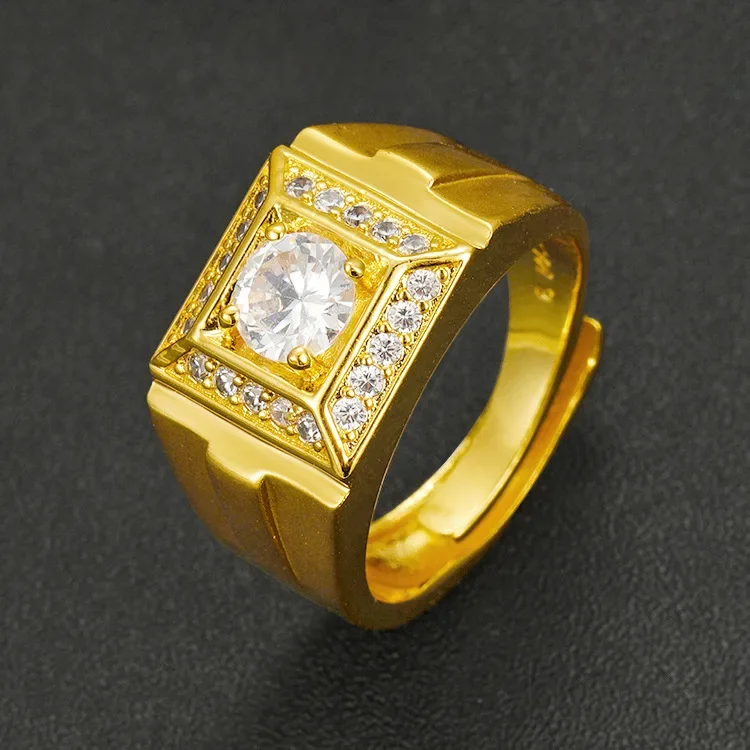 Mighty Luxury 9999 24K Real Gold Gold Inlaid Gemstone Open Men's Ring European and American Style Adjustable
Mighty Luxury 9999 24K Real Gold Gold Inlaid Gemstone Open Men's Ring European and American Style Adjustable