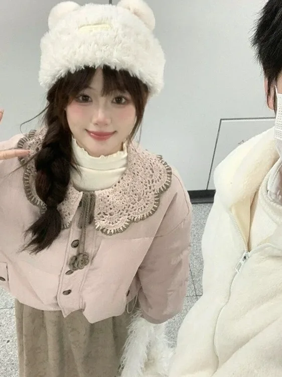 Winter New Sle ort Doll Collar ex Warmth Cotton Jaet Women's Small Size Detachable Du Pink down Cotton Coat
Winter New Sle ort Doll Collar ex Warmth Cotton Jaet Women's Small Size Detachable Du Pink down Cotton Coat