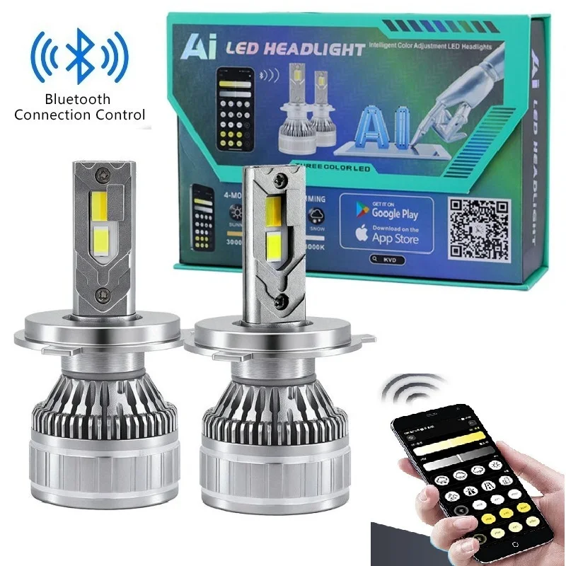 H7 APP Control Car Headlight Bulbs H4 Turbo Headlight H1 H11 H3 9005 HB3 9006 HB4 LED Car Lights 3000K 4300K 6500K 3 Colors
H7 APP Control Car Headlight Bulbs H4 Turbo Headlight H1 H11 H3 9005 HB3 9006 HB4 LED Car Lights 3000K 4300K 6500K 3 Colors