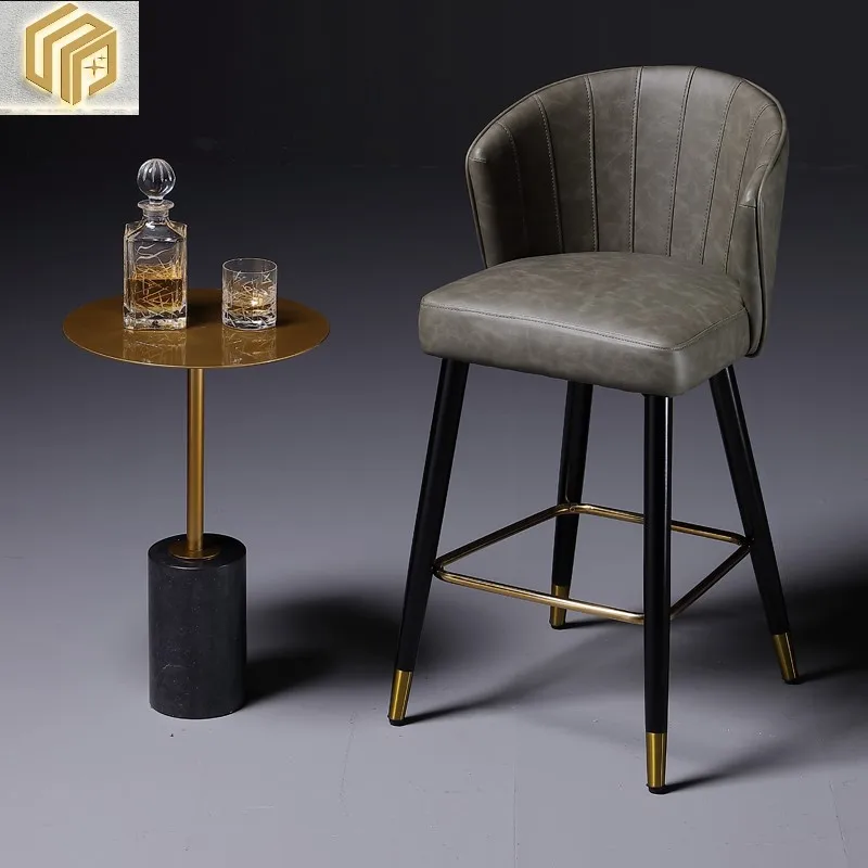 Solid wood bar chair, high back stool, industrial style hotel cafe bar chair, vintage leather bar chair
Solid wood bar chair, high back stool, industrial style hotel cafe bar chair, vintage leather bar chair