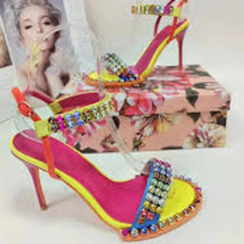 Colorful Rhinestone Round Toe Slingback Stiletto Sandals Woman Summer 2026 Open Toe Fashion Luxury Thin High Heels Women's Shoes
Colorful Rhinestone Round Toe Slingback Stiletto Sandals Woman Summer 2026 Open Toe Fashion Luxury Thin High Heels Women's Shoes
