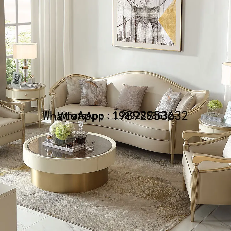 F2 American Style Leather Sofa Living Room Set Modern French European Style Irregular Curved Villa High-End Solid Wood Furniture
F2 American Style Leather Sofa Living Room Set Modern French European Style Irregular Curved Villa High-End Solid Wood Furniture