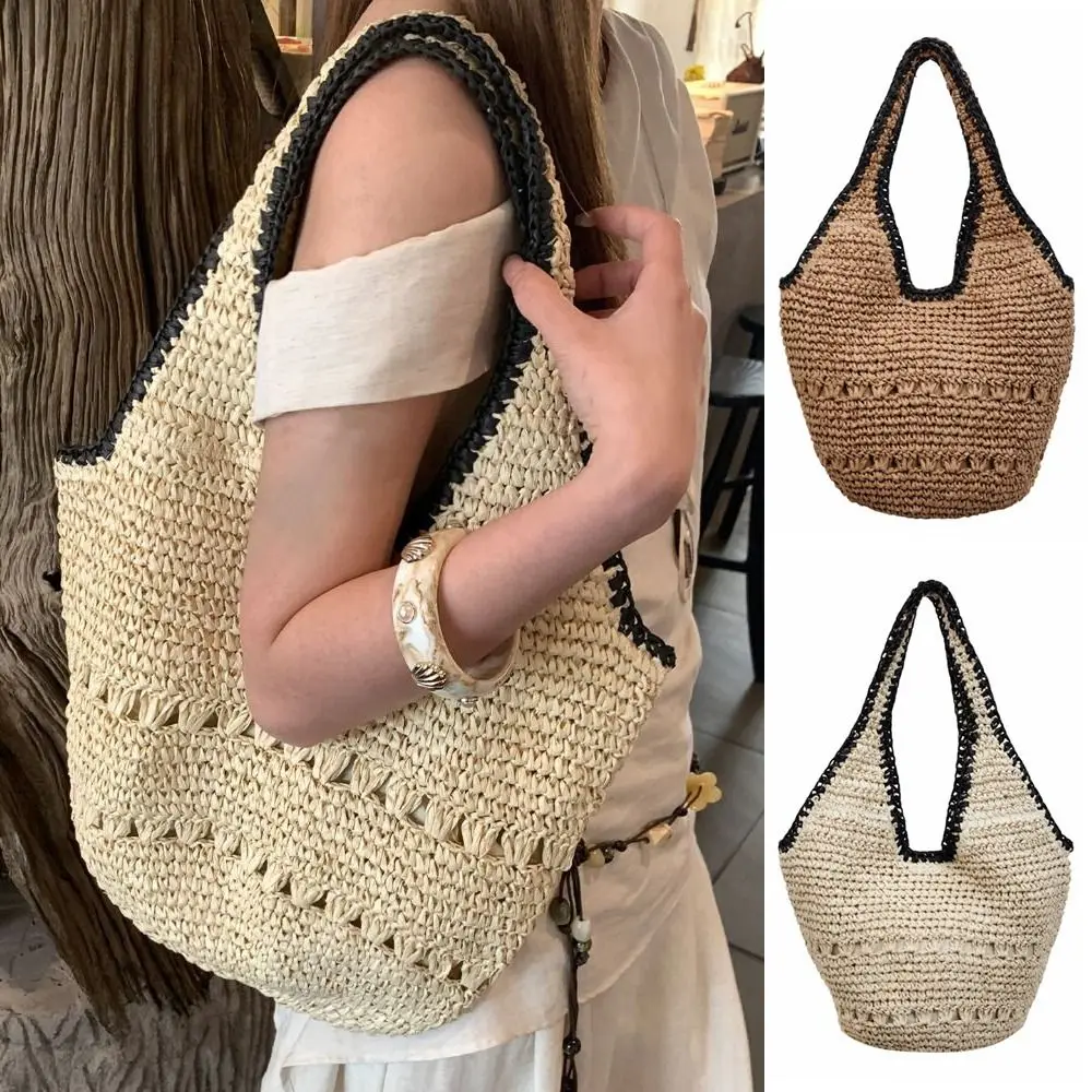 Casual Large Capacity Straw Bag Fashion Handmade Grass Woven Bag Hollow Out Effortless Style Weave Tote Bag Summer
Casual Large Capacity Straw Bag Fashion Handmade Grass Woven Bag Hollow Out Effortless Style Weave Tote Bag Summer