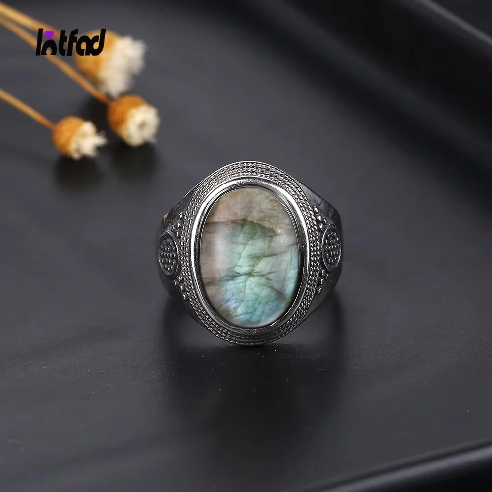 Vintage S925 Sterling Silver Natural labradorite Moonstone Ring 10x14MM Large Turquoise Lapis Retro Ring For Women Men
Vintage S925 Sterling Silver Natural labradorite Moonstone Ring 10x14MM Large Turquoise Lapis Retro Ring For Women Men