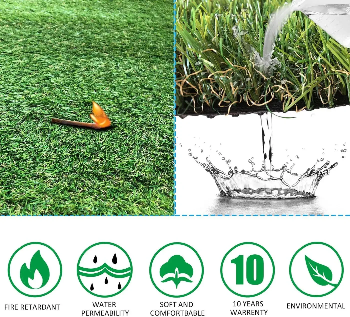 Pet Pad Artificial Grass Patch - Realistic & Thick Synthetic Fake Grass Mat for Outdoor Garden Landscape
Pet Pad Artificial Grass Patch - Realistic & Thick Synthetic Fake Grass Mat for Outdoor Garden Landscape