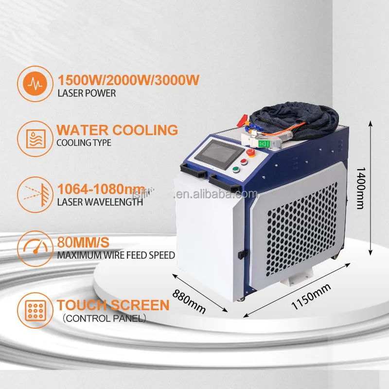 Hot Sales 3 in 1 Laser Cleaner Welder Cutter 1.5kW 2000W 3000W Handheld Fiber Laser Welding Machine for Metal Welding
Hot Sales 3 in 1 Laser Cleaner Welder Cutter 1.5kW 2000W 3000W Handheld Fiber Laser Welding Machine for Metal Welding