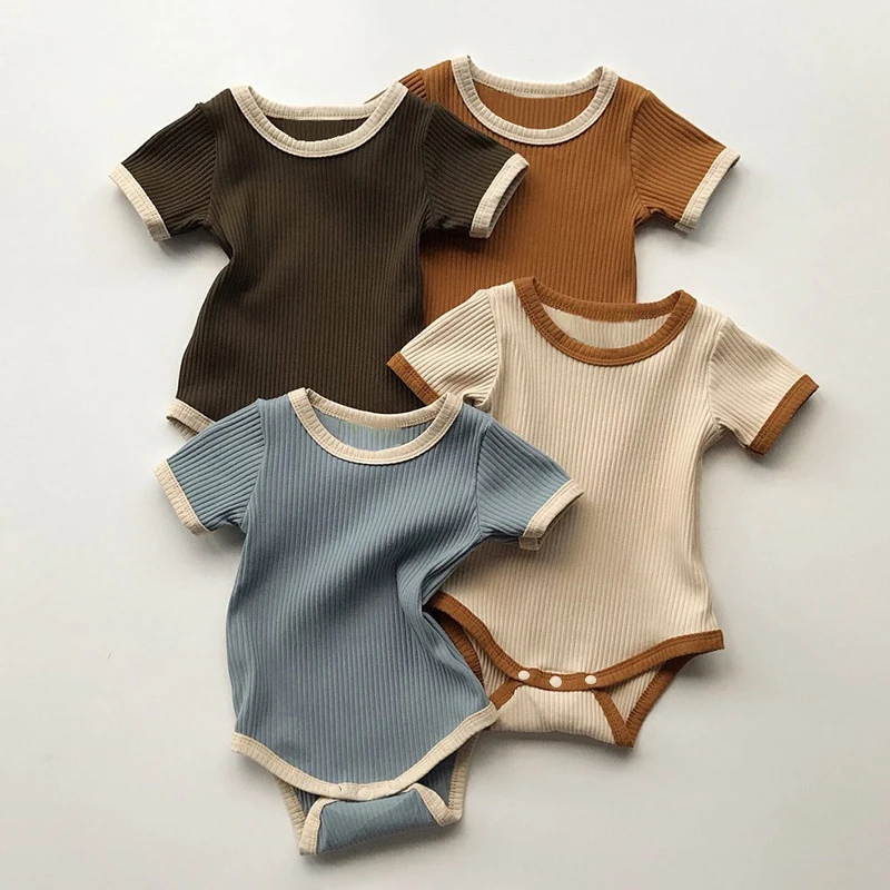 Summer Newborn Baby Romper Ribbed Infant Cotton Short Sleeve Body Suit Boy Girl Jumpsuits Baby Clothes 0-18M
Summer Newborn Baby Romper Ribbed Infant Cotton Short Sleeve Body Suit Boy Girl Jumpsuits Baby Clothes 0-18M