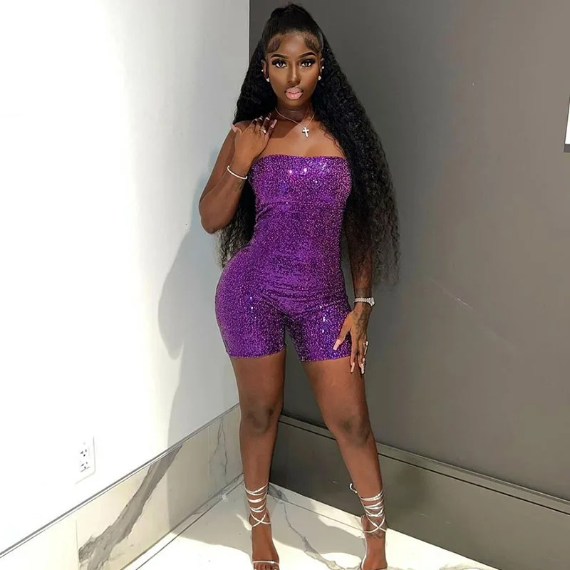 Sexy Sparkly Sequines Night Club Party Romper Woman Jumpsuits Sleeveless Strapless Backless Bodycon Playsuits Birthday Outfits
Sexy Sparkly Sequines Night Club Party Romper Woman Jumpsuits Sleeveless Strapless Backless Bodycon Playsuits Birthday Outfits