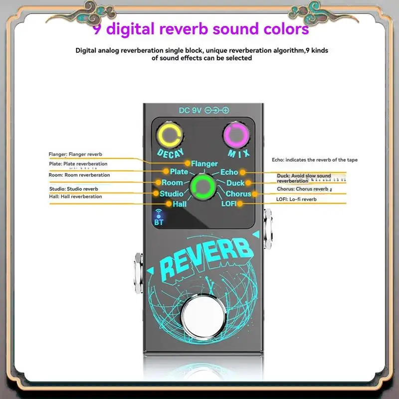 Durable Guitar Digital Reverb Effector Reverb Effect Pedal Device Built-In 9Digital Reverb Based True Bypass Guitars Accessories
Durable Guitar Digital Reverb Effector Reverb Effect Pedal Device Built-In 9Digital Reverb Based True Bypass Guitars Accessories