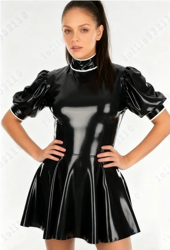 Latex Rubber Contrast Trim Maid Dress Halloween Costume Masquerade
Latex Rubber Contrast Trim Maid Dress Halloween Costume Masquerade