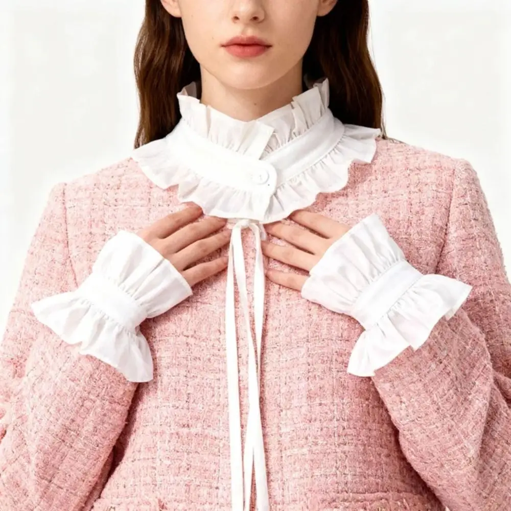 1 set French Style Fake Faux Collar Detachable Ruffled Edge Neck Ruff Choker Pleated Design Adjustable Feature Ruffled Sleeve
1 set French Style Fake Faux Collar Detachable Ruffled Edge Neck Ruff Choker Pleated Design Adjustable Feature Ruffled Sleeve