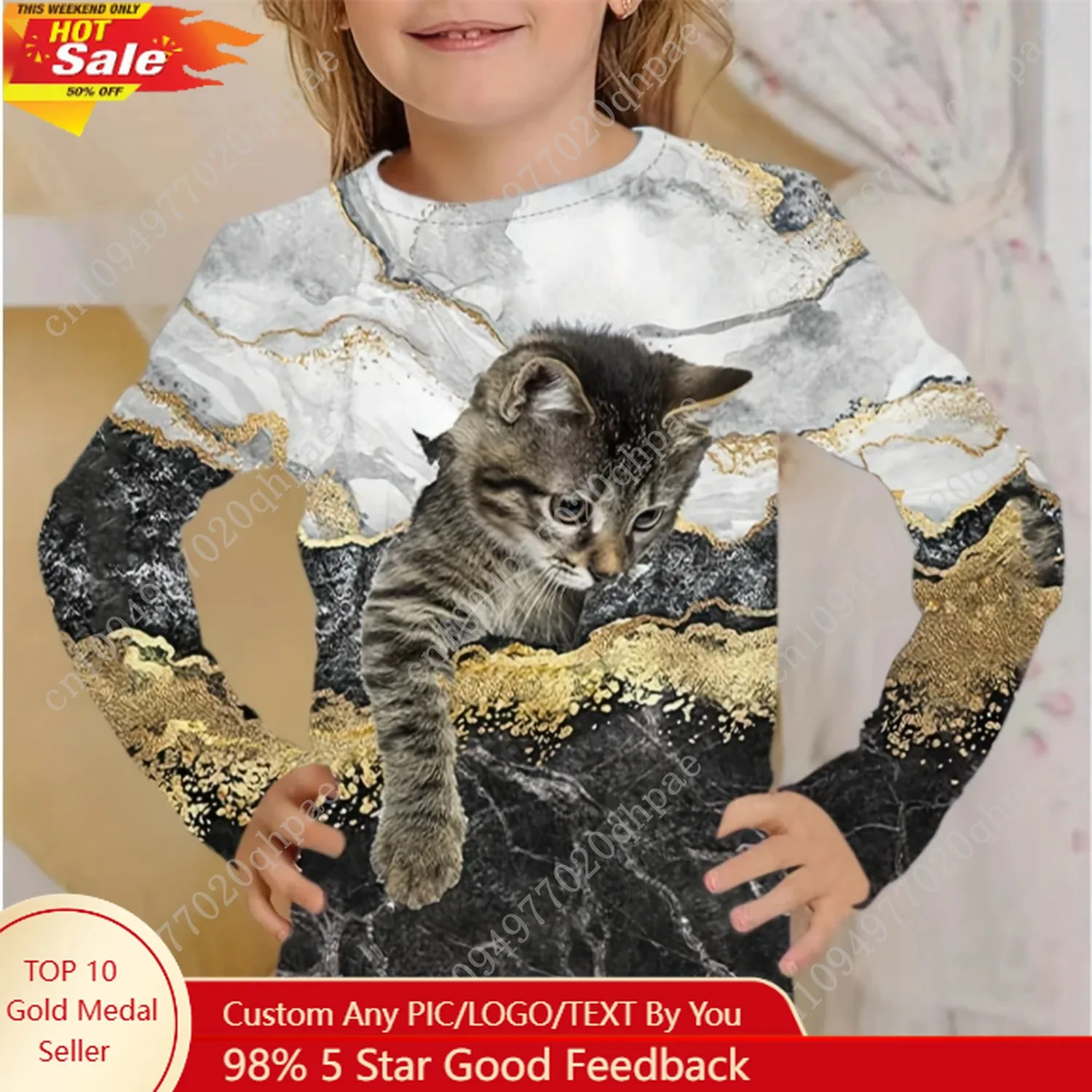 Girl Clothes Kids T Shirt Long Sleeve Children's T-Shirts Children's Clothing 3D Cat Print Casual O-Neck Boy Kids Summer Clothes
Girl Clothes Kids T Shirt Long Sleeve Children's T-Shirts Children's Clothing 3D Cat Print Casual O-Neck Boy Kids Summer Clothes