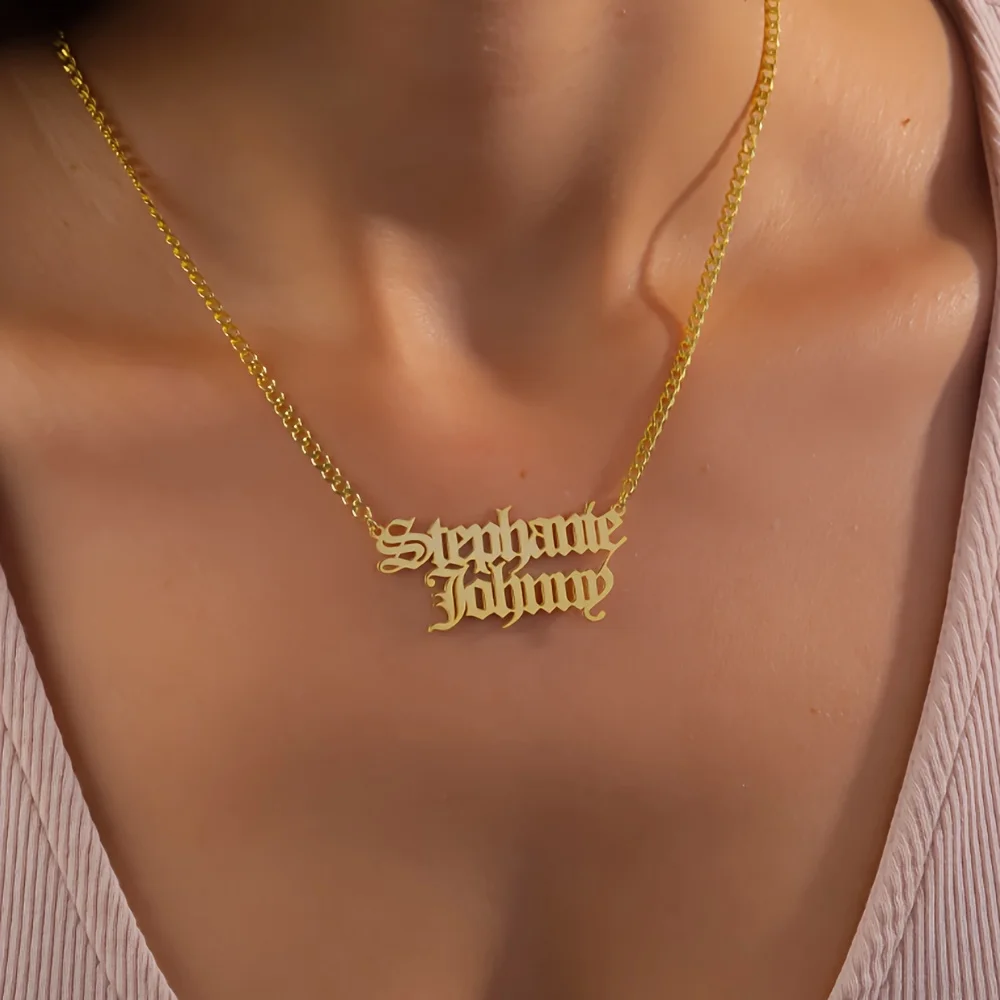 Customized Double Name Old English Necklaces For Women Personalized One To Two Nameplate Necklace Couple Gift Her
Customized Double Name Old English Necklaces For Women Personalized One To Two Nameplate Necklace Couple Gift Her