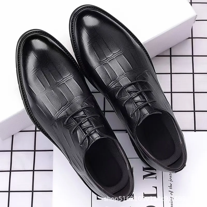 Spring and Autumn British Style Lace up Business Men's Casual Formal Leather shoes Men's Height increasing Single pu Shoes
Spring and Autumn British Style Lace up Business Men's Casual Formal Leather shoes Men's Height increasing Single pu Shoes