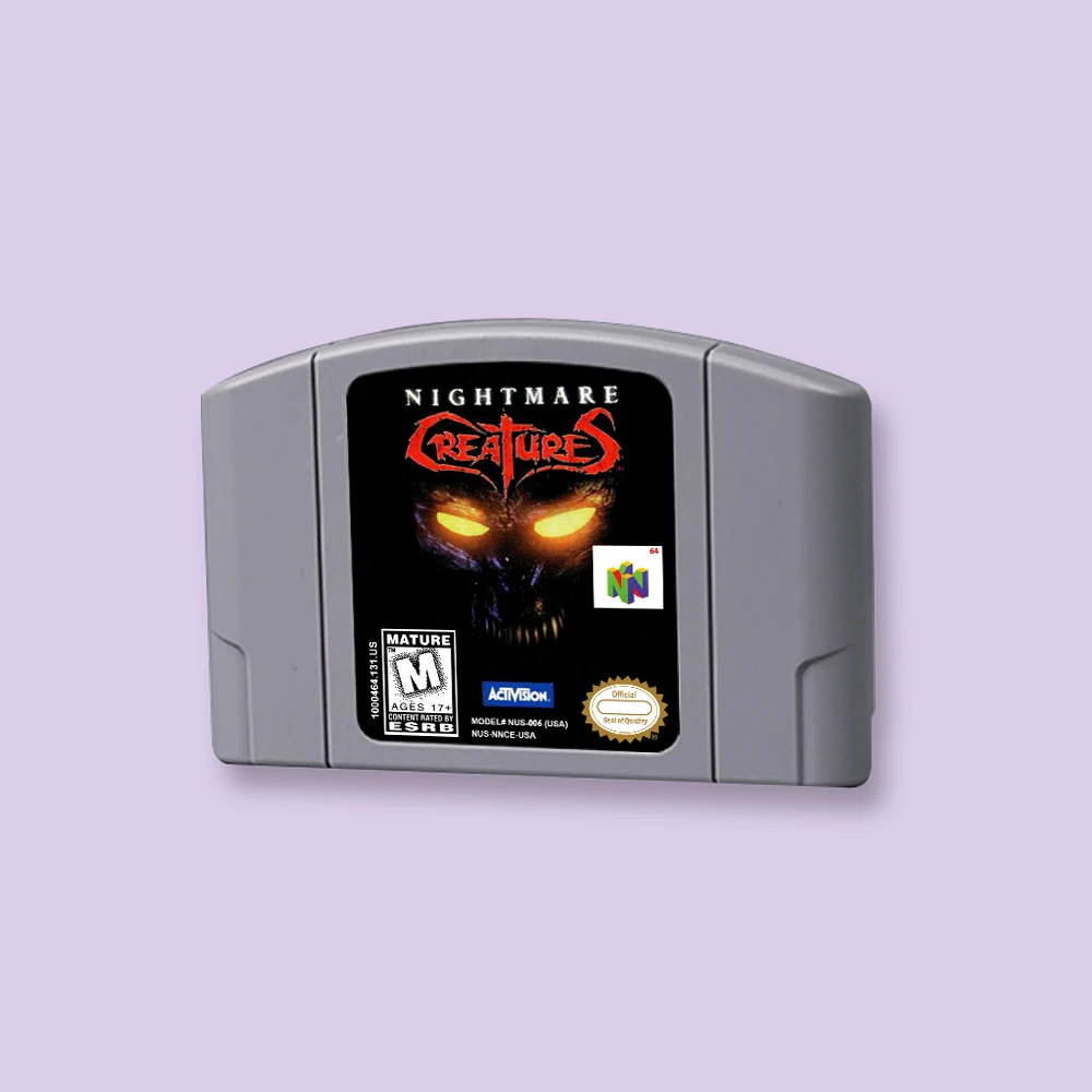 for Nightmare Creatures 64bit game card for USA NTSC version N64 video game console English language
for Nightmare Creatures 64bit game card for USA NTSC version N64 video game console English language