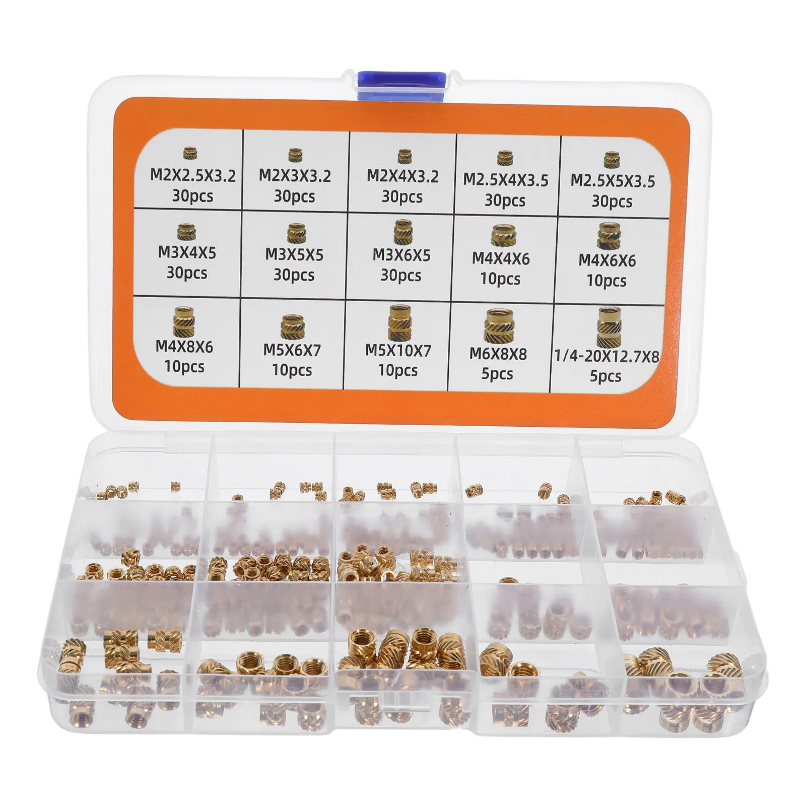 Набор из 300 латунных рифленых резьбовых вставок с внутренней резьбой, термоусадочные гайки для пластиковых вставок, компоненты для 3D-печати, M2, M2.5, M3
Набор из 300 латунных рифленых резьбовых вставок с внутренней резьбой, термоусадочные гайки для пластиковых вставок, компоненты для 3D-печати, M2, M2.5, M3