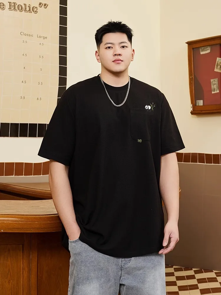 Trendy plus Size Men's T-Shirt Summer Loose Fit Casual Short Sleeve Embroidered Panda Print Comfortable Breathable Polyester
Trendy plus Size Men's T-Shirt Summer Loose Fit Casual Short Sleeve Embroidered Panda Print Comfortable Breathable Polyester