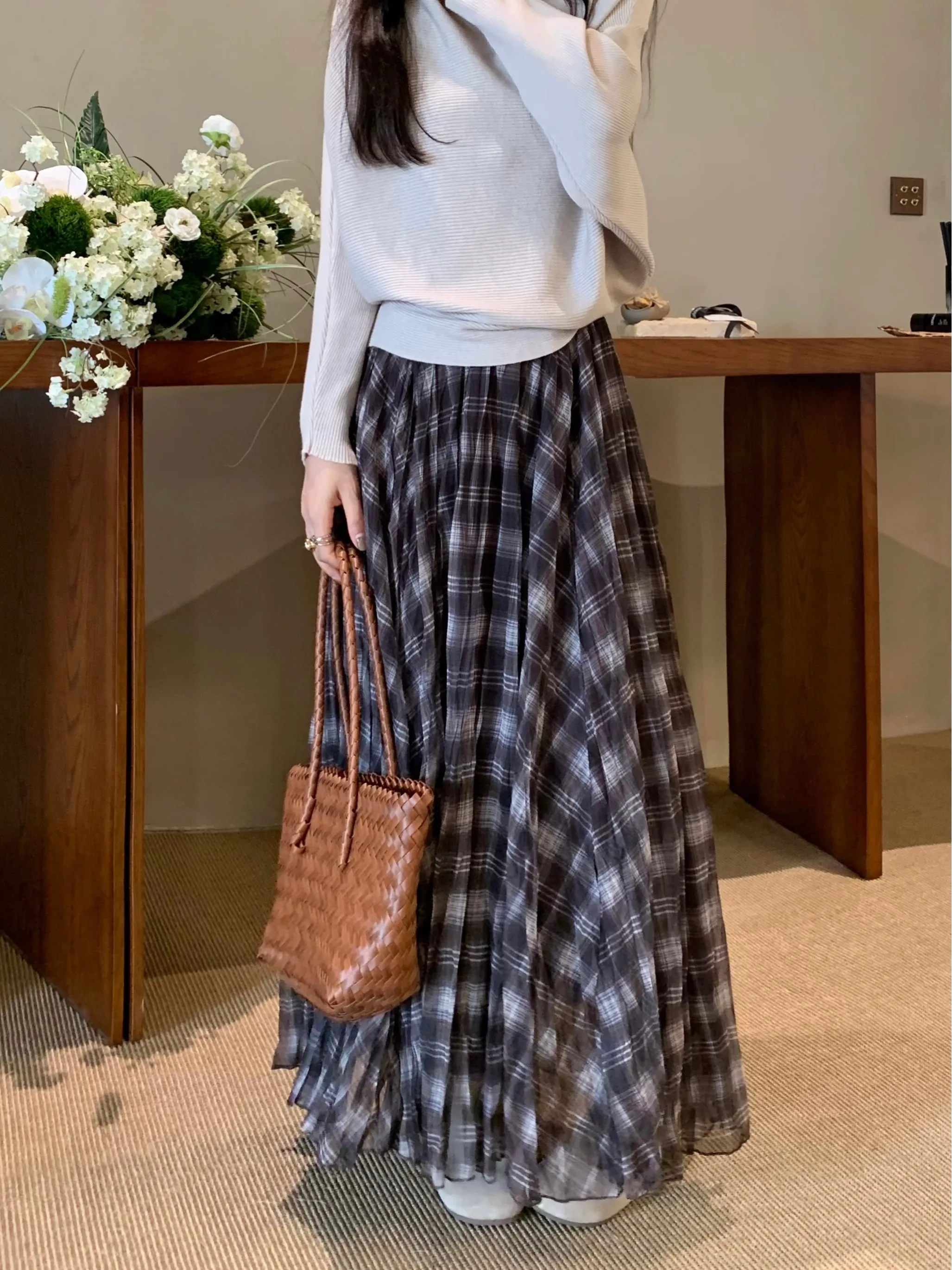 Kumikumi High Waist A-Line Skirt Women's Summer Slimming Half-length Gingham Pattern Color Block Pleated Casual Skirt
Kumikumi High Waist A-Line Skirt Women's Summer Slimming Half-length Gingham Pattern Color Block Pleated Casual Skirt