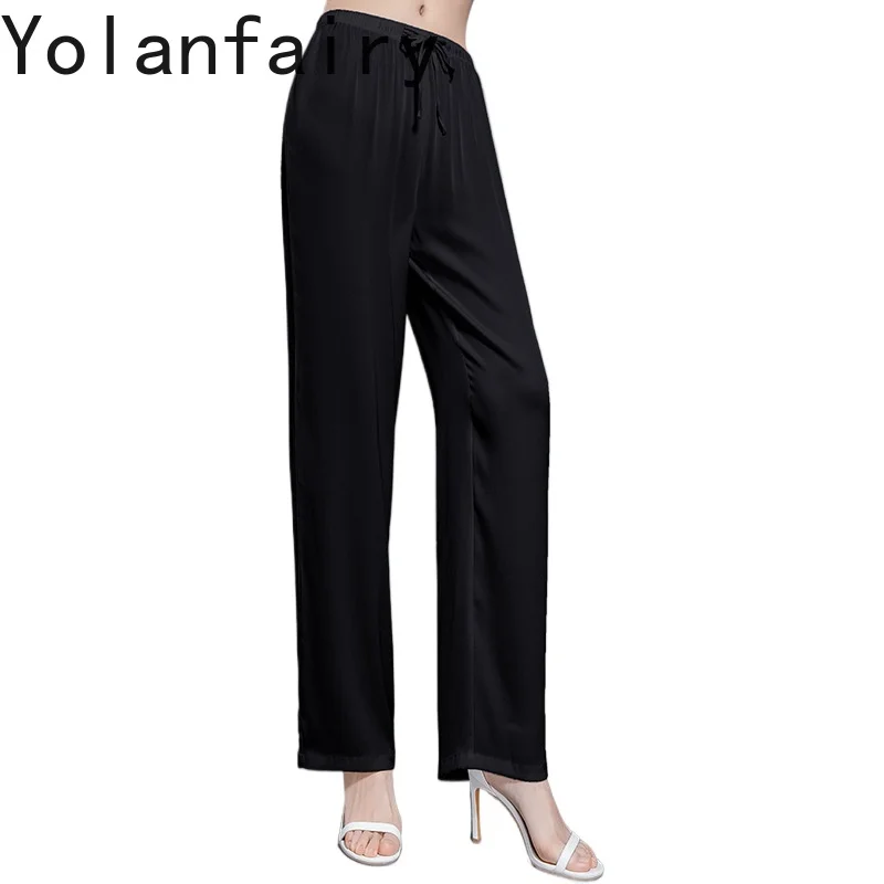 YOLANFAIRY 19MM 95% Real Mulberry Silk Pants Women Clothing 2026 Spring Summer Elastic Waist Wide-leg Pants Trousers Loose Pants
YOLANFAIRY 19MM 95% Real Mulberry Silk Pants Women Clothing 2026 Spring Summer Elastic Waist Wide-leg Pants Trousers Loose Pants