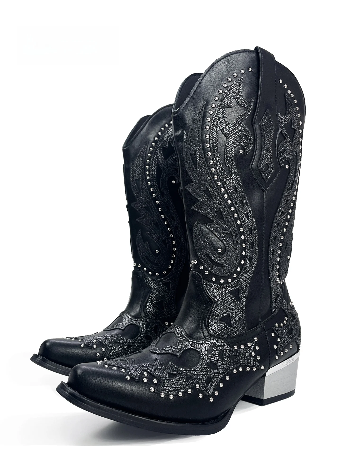 Mib'Vias Original Retro Embroidered Pointed Toe Cowboy Boots Unisex Chelsea Boots with Rivet Knight Style Mid-Calf Slimming B...
Mib'Vias Original Retro Embroidered Pointed Toe Cowboy Boots Unisex Chelsea Boots with Rivet Knight Style Mid-Calf Slimming B...