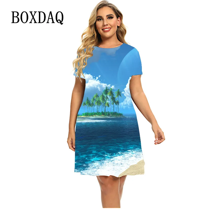 2023 Women Dresses For Summer Beach Style Scenery Pattern 3D Print Dress Casual Short Sleeve O-Neck Loose Plus Size Dress 6XL
2023 Women Dresses For Summer Beach Style Scenery Pattern 3D Print Dress Casual Short Sleeve O-Neck Loose Plus Size Dress 6XL