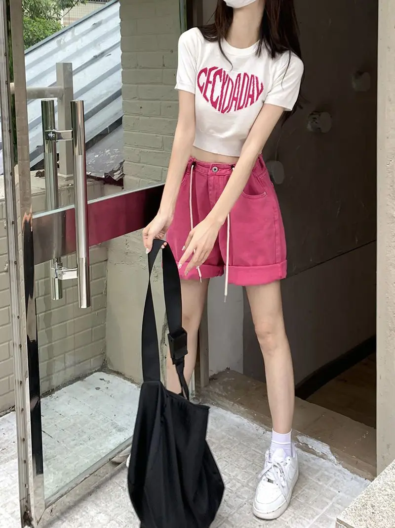 Rosy Shorts Women Denim Drawstring High Waist Loose Korean Fashion Y2k Summer Casual Streetwear Chic Washed Retro Personality
Rosy Shorts Women Denim Drawstring High Waist Loose Korean Fashion Y2k Summer Casual Streetwear Chic Washed Retro Personality