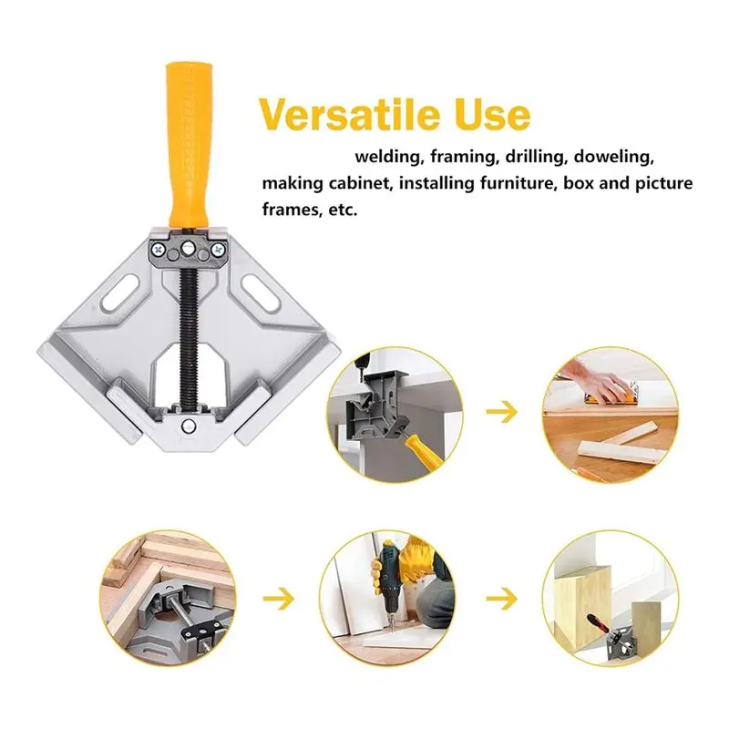 Mar.Right Angle Clamp, 4-Pack Single Handle 90° Aluminum Alloy Corner Clamp , Right Angle Clip Clamp Tool Woodworking
Mar.Right Angle Clamp, 4-Pack Single Handle 90° Aluminum Alloy Corner Clamp , Right Angle Clip Clamp Tool Woodworking