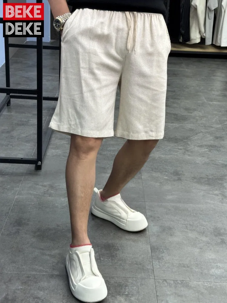 Comfortable Summer Mens Cotton Linen Shorts Elastic Waist Drawstring Loose Fit Straight Knee Length Trousers Male Casual Shorts
Comfortable Summer Mens Cotton Linen Shorts Elastic Waist Drawstring Loose Fit Straight Knee Length Trousers Male Casual Shorts