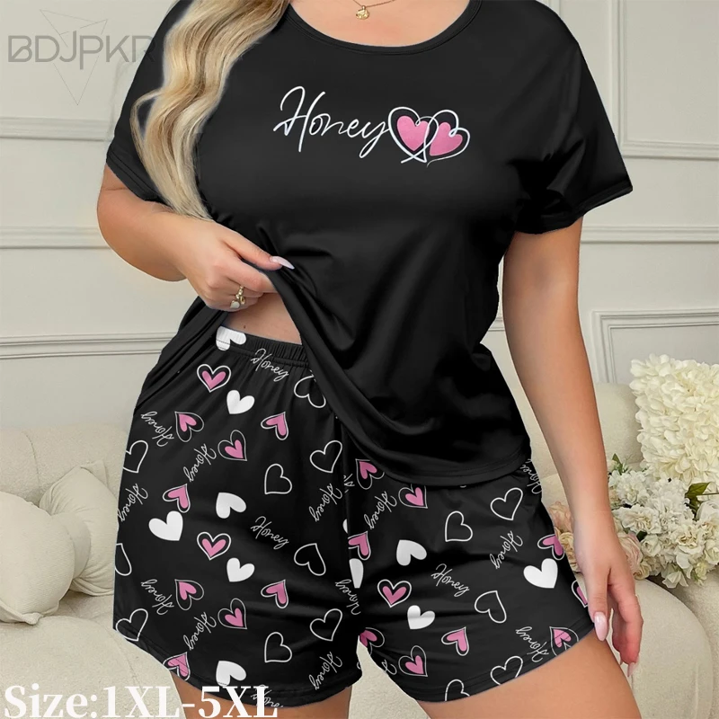 Women's Pajama Set 1XL-5XL Large O-neck Pajama Women's Short sleeved Shorts Retro Comfortable Casual Pajama Women YCF ZT0089
Women's Pajama Set 1XL-5XL Large O-neck Pajama Women's Short sleeved Shorts Retro Comfortable Casual Pajama Women YCF ZT0089
