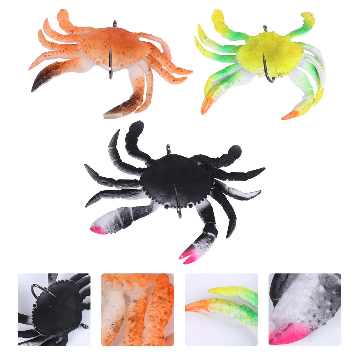 3pcs Artificial Crab Lures Simulation Baits Fishing Tackle Lifelike Colors Durable Reusable Ocean Lake Reservoir Pond River
3pcs Artificial Crab Lures Simulation Baits Fishing Tackle Lifelike Colors Durable Reusable Ocean Lake Reservoir Pond River