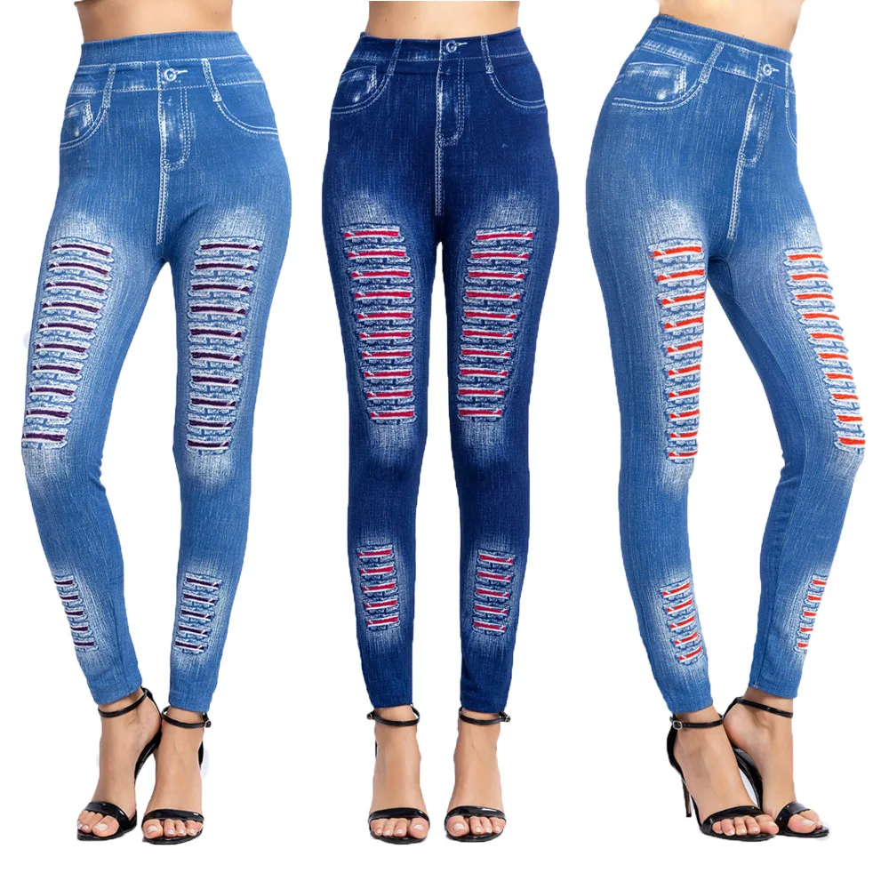 Woman Denim Striped Leggings Stretch Slimming Leggings Female Jean Gym Trousers Hip Cropped Athleta Yoga Pants
Woman Denim Striped Leggings Stretch Slimming Leggings Female Jean Gym Trousers Hip Cropped Athleta Yoga Pants