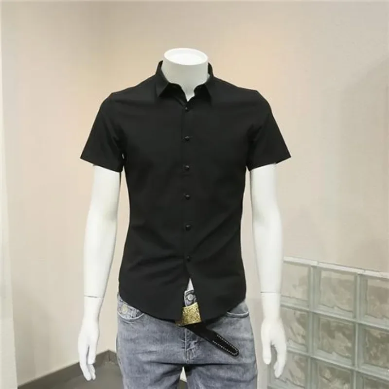 Men's Shirt Plain White Short Sleeve Business Black Fashion 2025 Korean Popular Clothes Sale Summer Style Normal Man Male Shirts
Men's Shirt Plain White Short Sleeve Business Black Fashion 2025 Korean Popular Clothes Sale Summer Style Normal Man Male Shirts