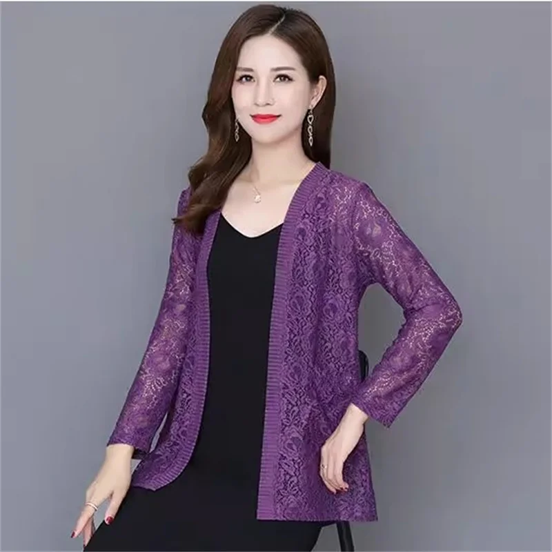 New Fashion Medium and Long Loose Long-sleeved Sun Protection Clothing Female Mother Wears Lace Cardigan with Thin Mesh Jacket
New Fashion Medium and Long Loose Long-sleeved Sun Protection Clothing Female Mother Wears Lace Cardigan with Thin Mesh Jacket