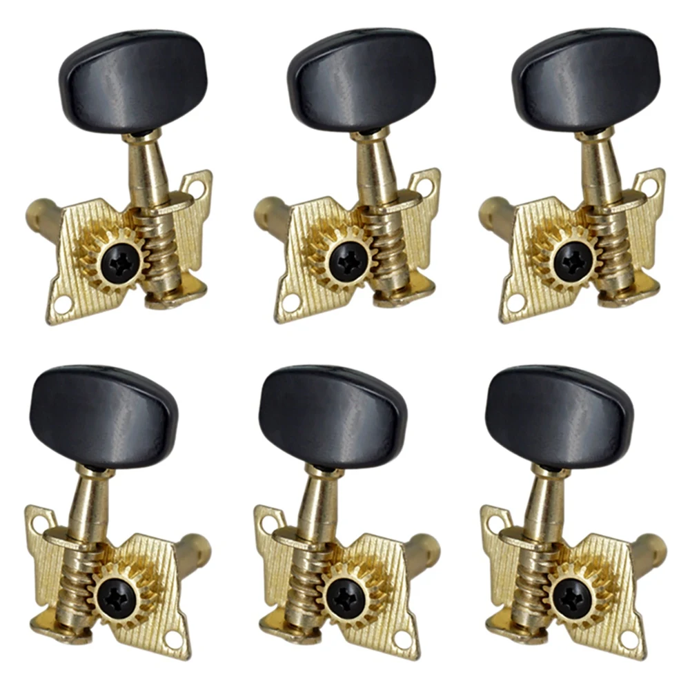 N17R 6Pc Right Left Guitar Tuning Pegs Open Machine Heads Square Button Gold Acoustic Folk Guitar Tuning Peg Parts Gold+Black
N17R 6Pc Right Left Guitar Tuning Pegs Open Machine Heads Square Button Gold Acoustic Folk Guitar Tuning Peg Parts Gold+Black