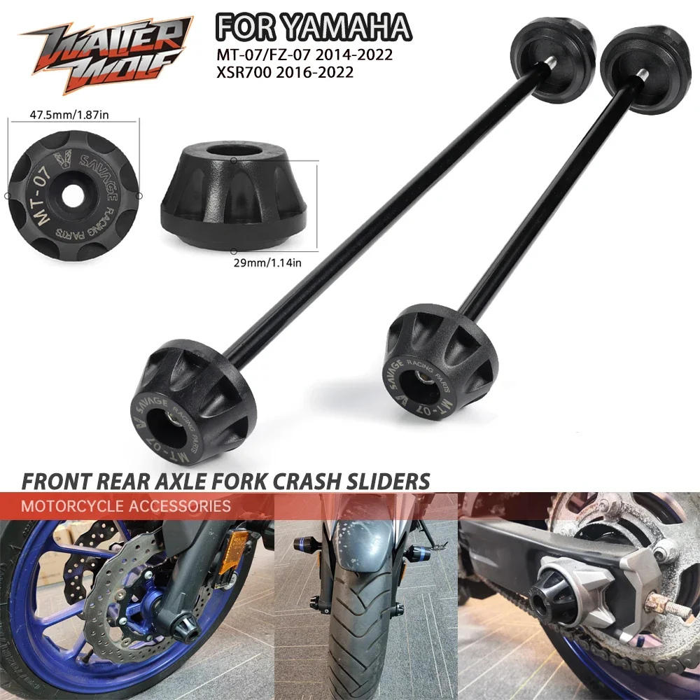Front Rear Axle Fork Crash Sliders For YAMAHA FZ-07 MT-07 XSR700 2014-2024 Motorcycle Accessories Wheel Falling Protector MT07
Front Rear Axle Fork Crash Sliders For YAMAHA FZ-07 MT-07 XSR700 2014-2024 Motorcycle Accessories Wheel Falling Protector MT07