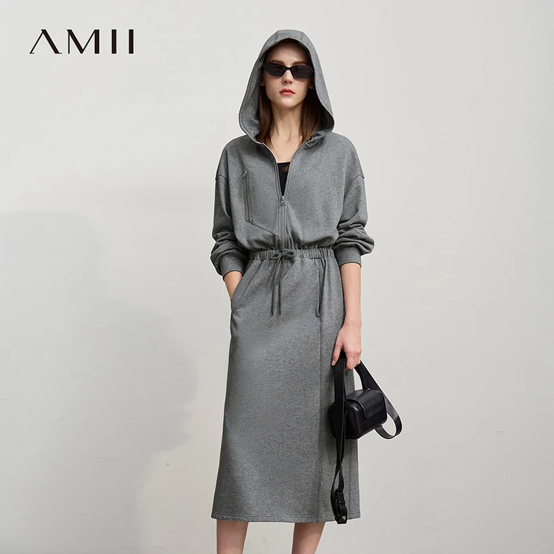 Женские платья Amii с капюшоном, весна 2026, новые повседневные хлопковые платья с эластичной талией, трикотажная женская одежда с длинным рукавом 12621017
Женские платья Amii с капюшоном, весна 2026, новые повседневные хлопковые платья с эластичной талией, трикотажная женская одежда с длинным рукавом 12621017
