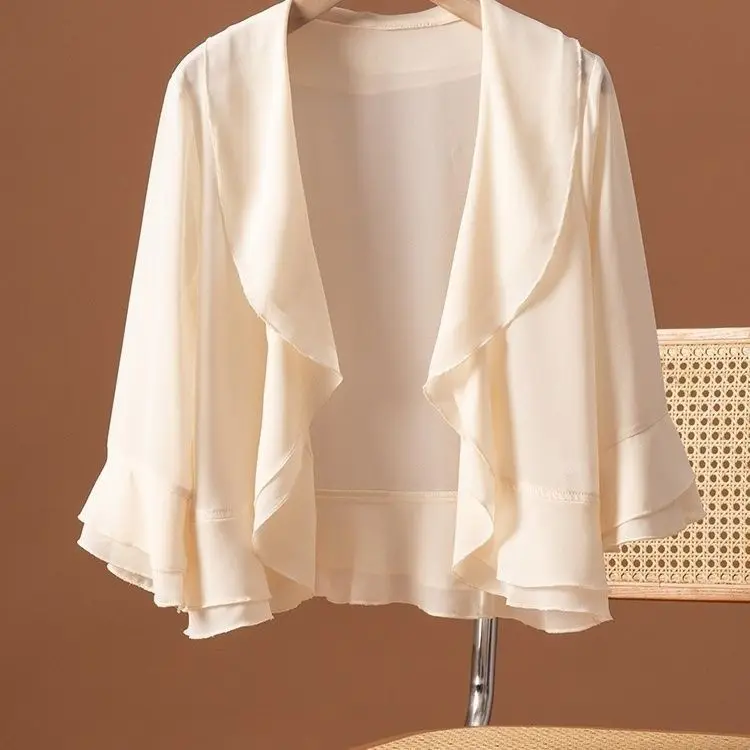Korean Outwear Casual Cardigan Summer Women's Chiffon Jacket 2024 New Thin Sleeve Stylish Shawl Sun Protection Top Y405
Korean Outwear Casual Cardigan Summer Women's Chiffon Jacket 2024 New Thin Sleeve Stylish Shawl Sun Protection Top Y405