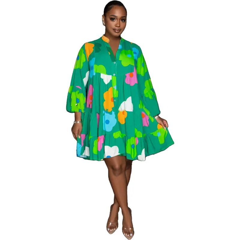 2023 Spring Autumn African Elegant Women Long Sleeve V-neck Polyester Printing Black Green White Dress S-2XL African Dresses
2023 Spring Autumn African Elegant Women Long Sleeve V-neck Polyester Printing Black Green White Dress S-2XL African Dresses