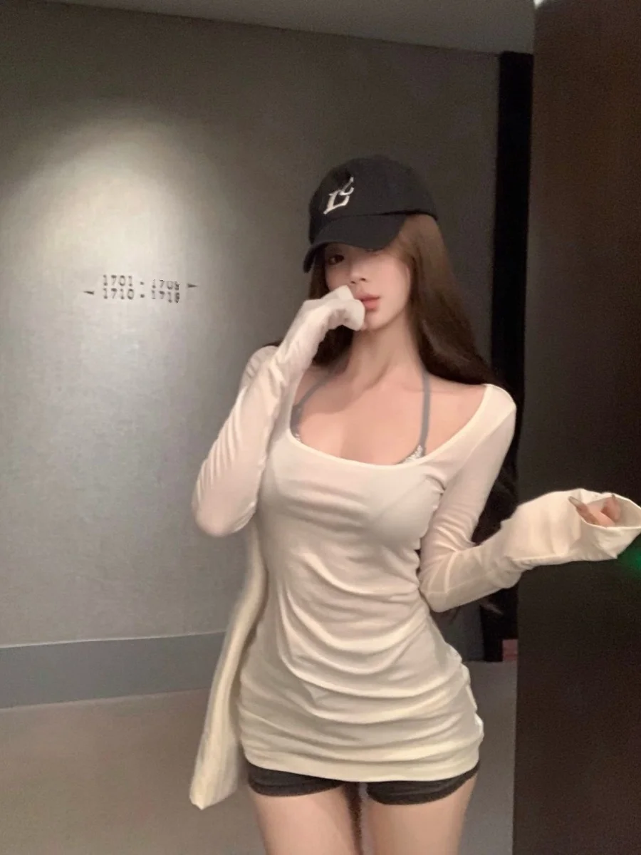 Облегающая круглая футболка Ne Long Sve в Корейском стиле, фиолетовый повседневный легкий летний топ для женщин, ow Thin Base irt
Облегающая круглая футболка Ne Long Sve в Корейском стиле, фиолетовый повседневный легкий летний топ для женщин, ow Thin Base irt