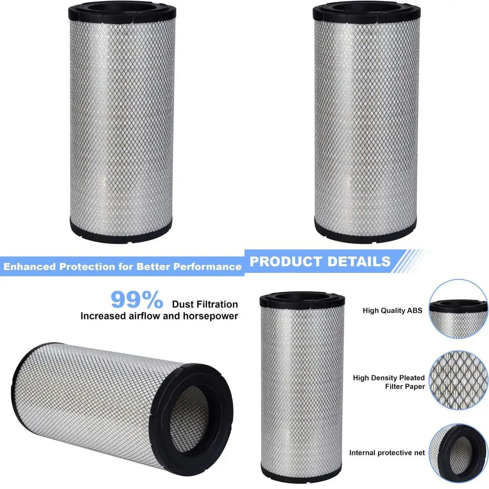 Engine Air Filter for Freightliner, Western Star 4900, Peterbilt, and KW Trucks - Replaces LA4816, RS3539, CA8180, DNP534816, 18
Engine Air Filter for Freightliner, Western Star 4900, Peterbilt, and KW Trucks - Replaces LA4816, RS3539, CA8180, DNP534816, 18