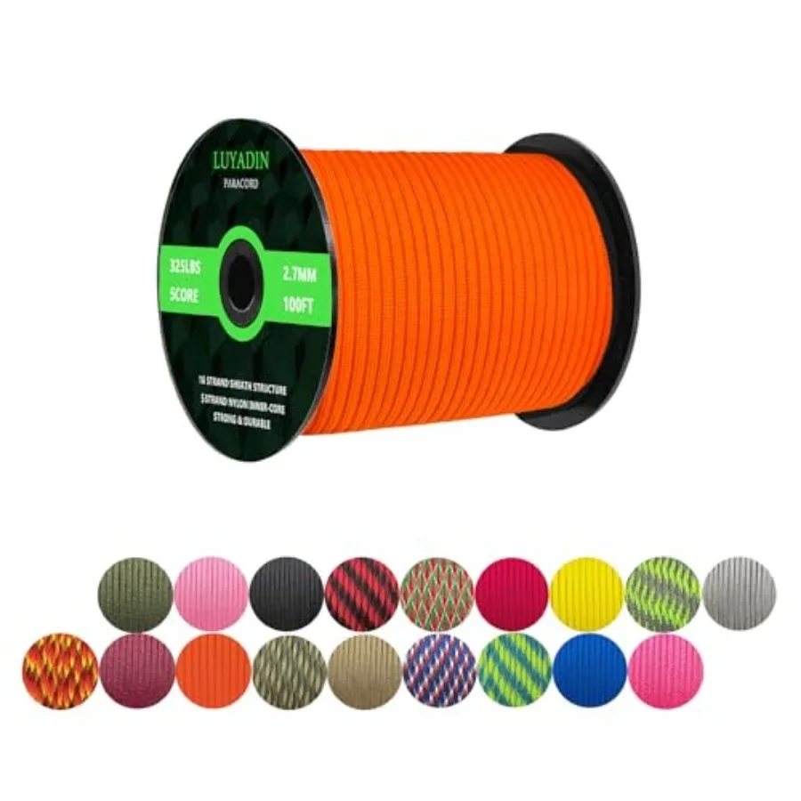 Paracord 325lb Diameter 2.7mm - 5 Strand Parachute Spool Cord -, Paracord for Camping, Hiking, Fishing, Outdoor and DIY
Paracord 325lb Diameter 2.7mm - 5 Strand Parachute Spool Cord -, Paracord for Camping, Hiking, Fishing, Outdoor and DIY